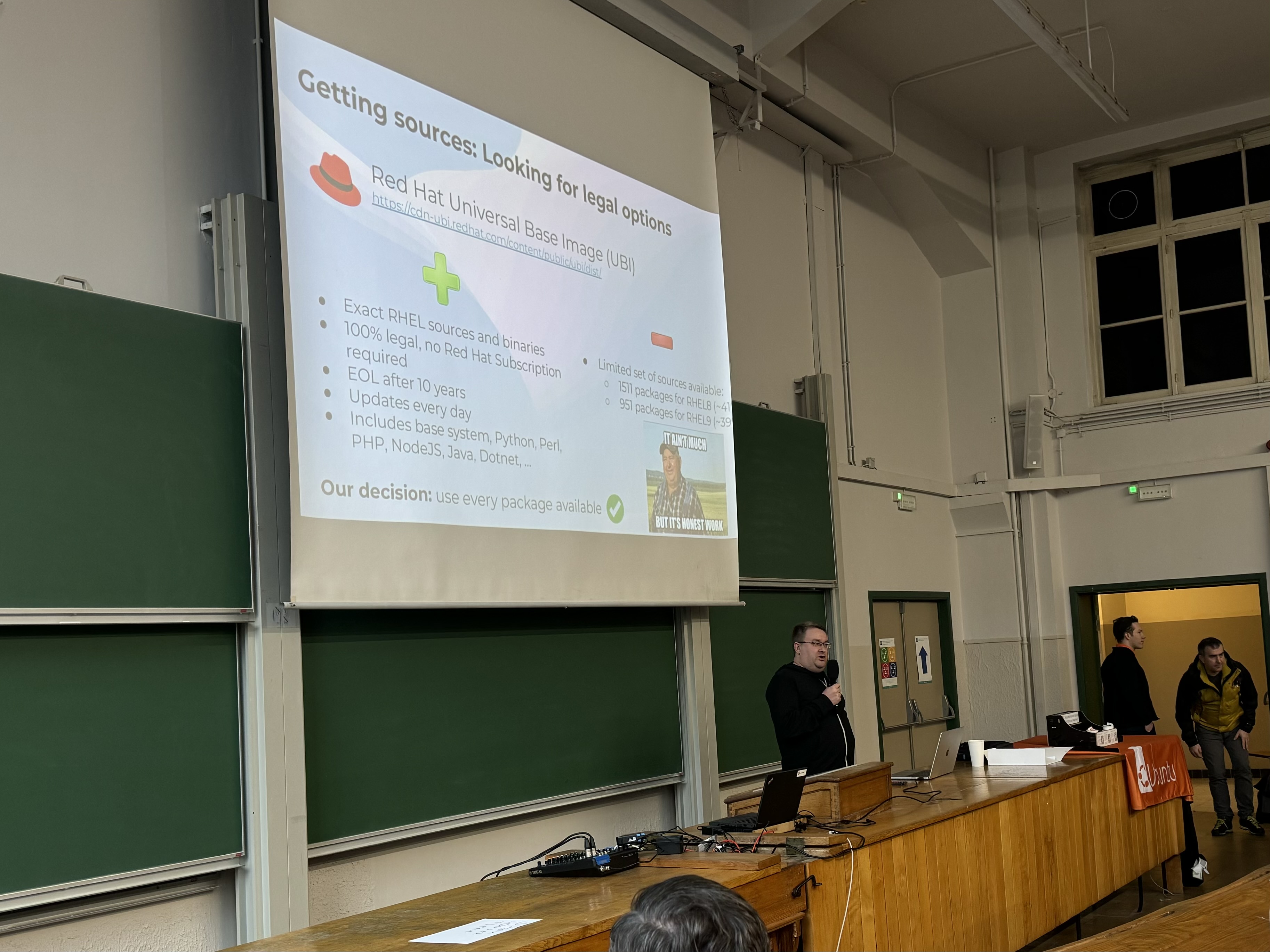 Andrew speaking at FOSDEM ‘24